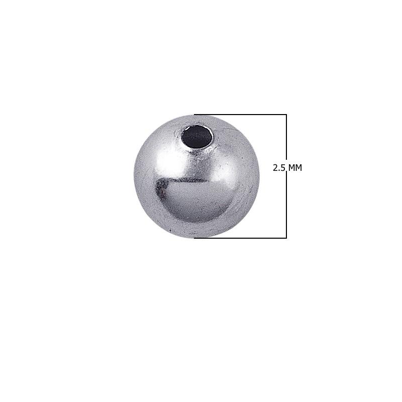 SBSF-100-2.5MM Silver Overlay Seamless Bead Beads Bali Designs Inc 