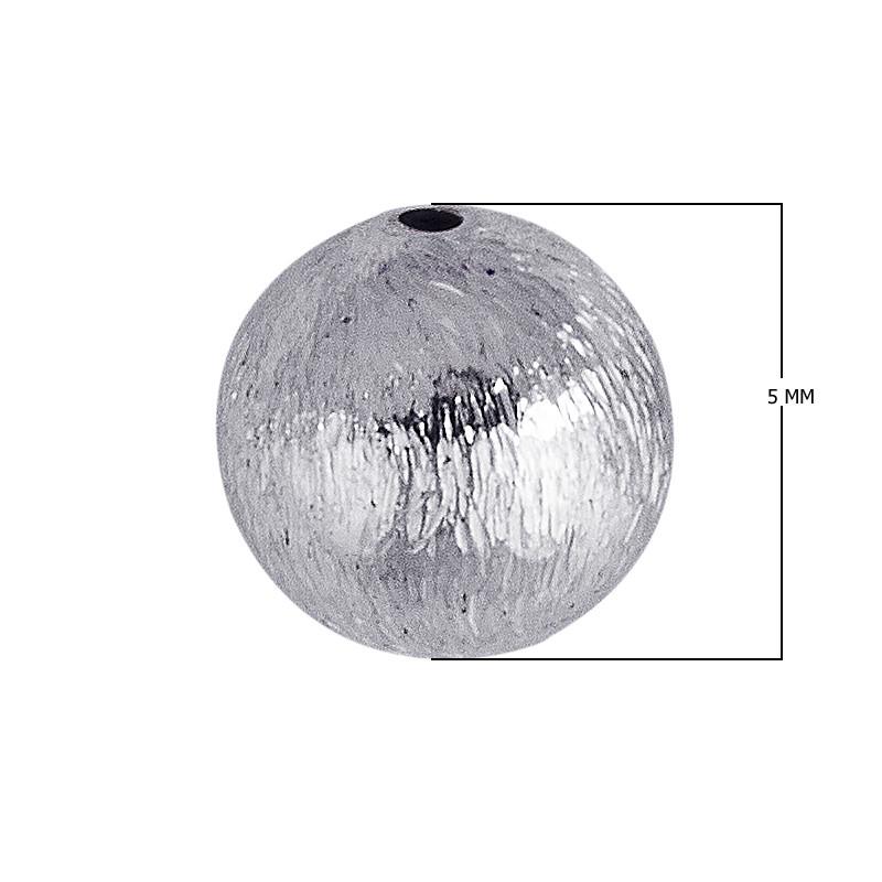 SBSF-101-5MM Silver Overlay Seamless Bead Brushed Finish Beads Bali Designs Inc 