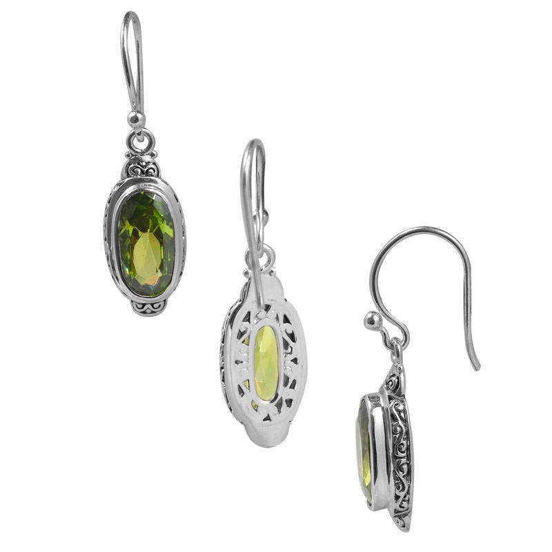 SE-2316-PR Sterling Silver Earring With Peridot Q. Jewelry Bali Designs Inc 