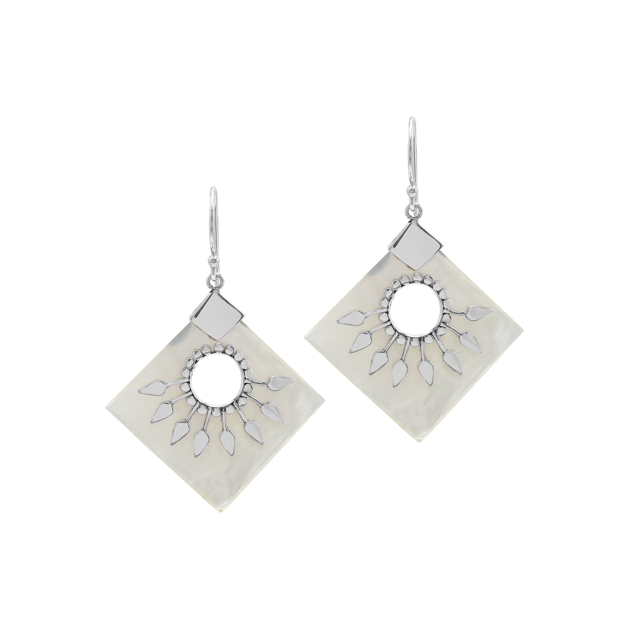 SE-5217-MOP Sterling Silver Earring With Mother Of Pearl Jewelry Bali Designs Inc 
