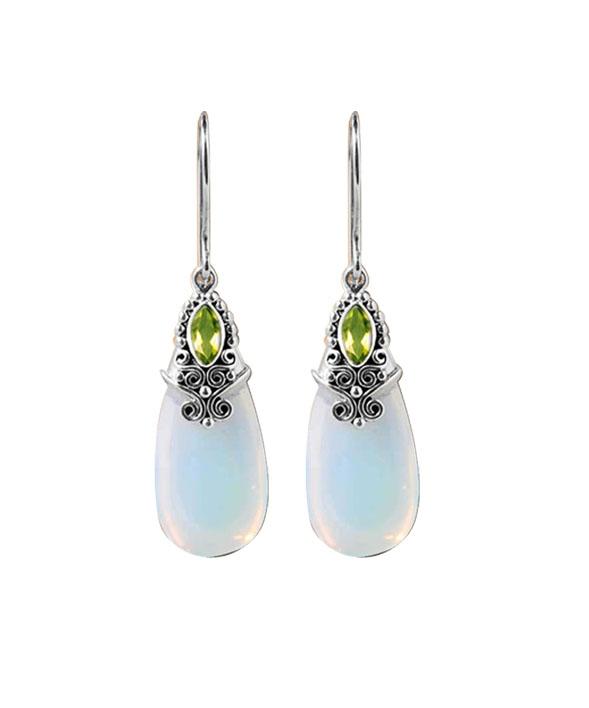 SE-8043-CO2 Sterling Silver Earring With Opolite, Peridot Jewelry Bali Designs Inc 