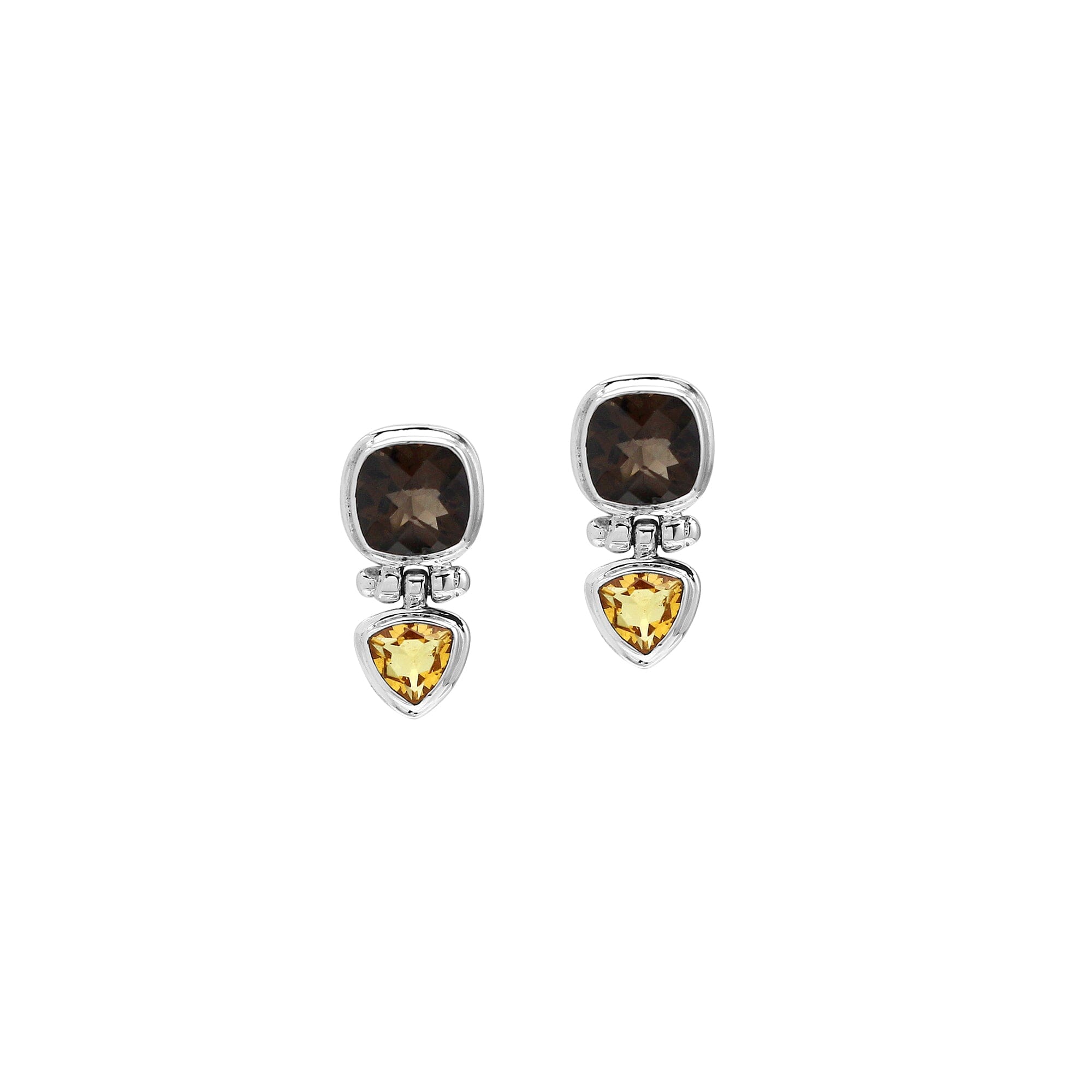 SE-8115-CO1 Sterling Silver Earring With Smokey Quartz, Citrine Q. Jewelry Bali Designs Inc 