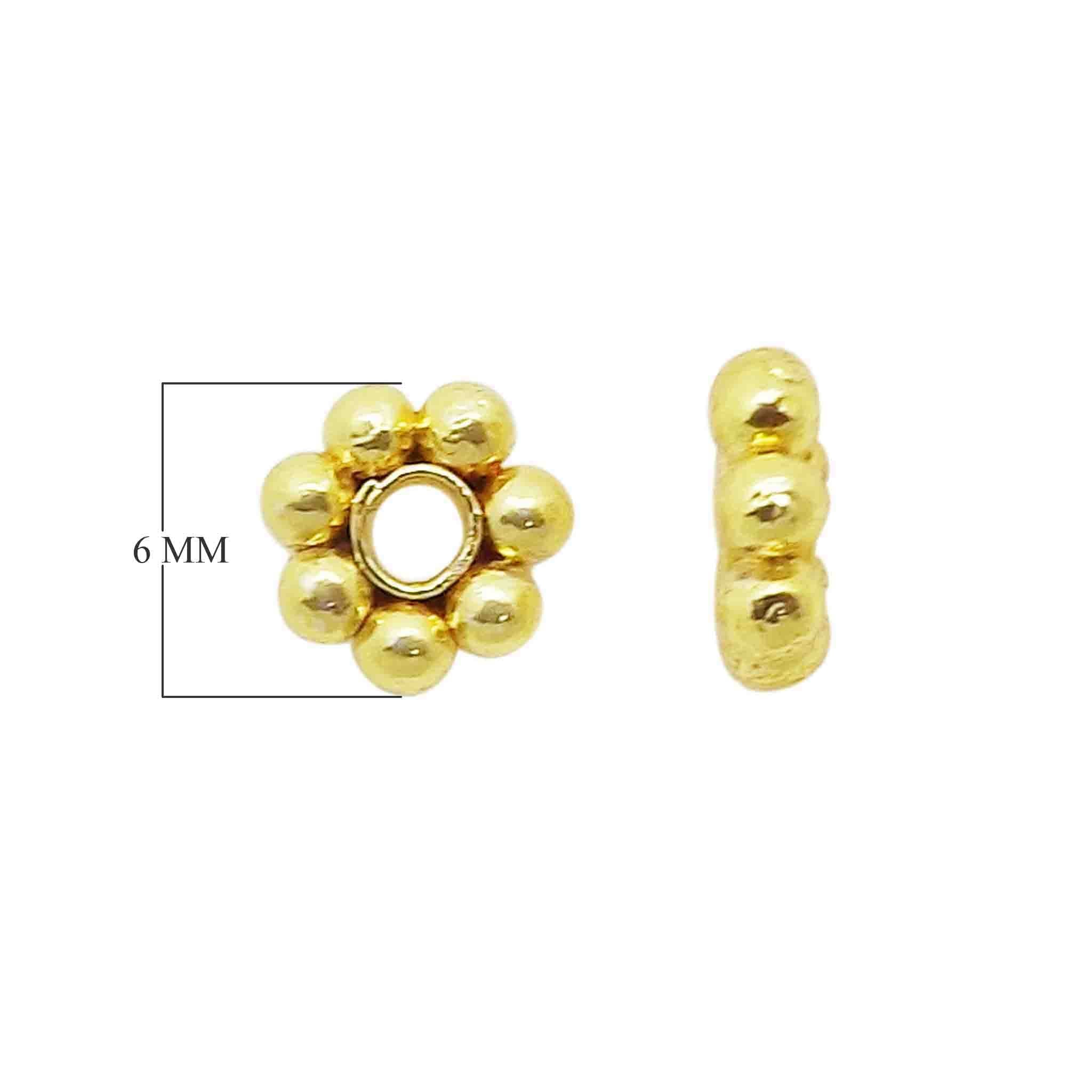 SG-102-6MM 18K Gold Overlay Daisy Bead Spacer Beads Bali Designs Inc 