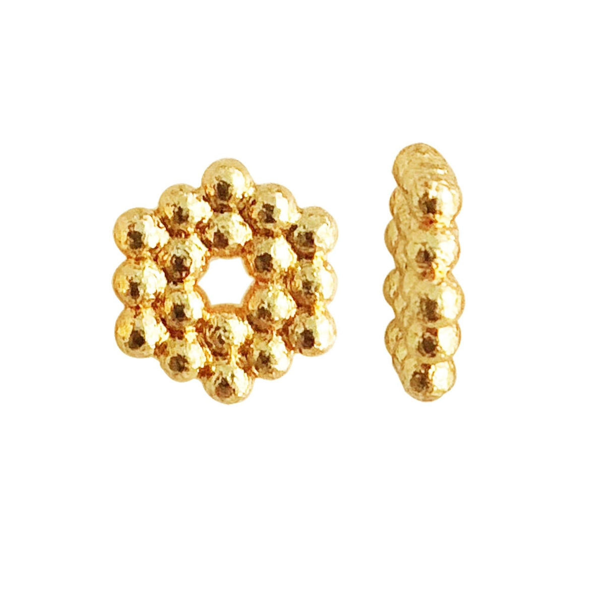 Elegant 18K Gold Overlay Over Copper beaded spacer jewelry component handcrafted in India