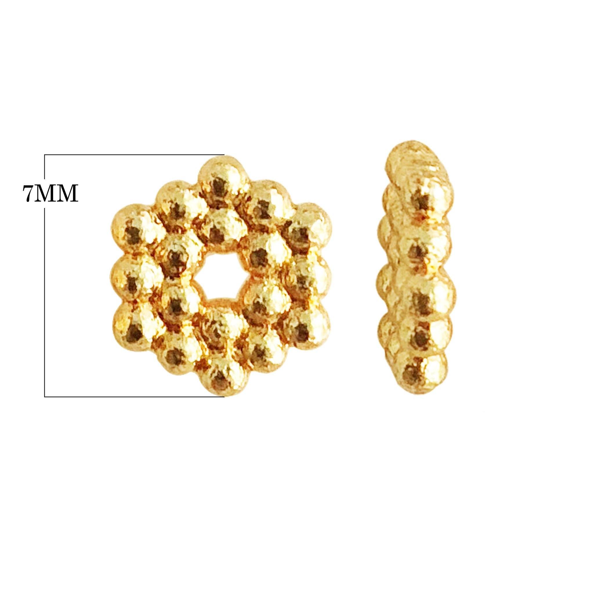 Elegant 18K Gold Overlay Over Copper beaded spacer jewelry component handcrafted in India
