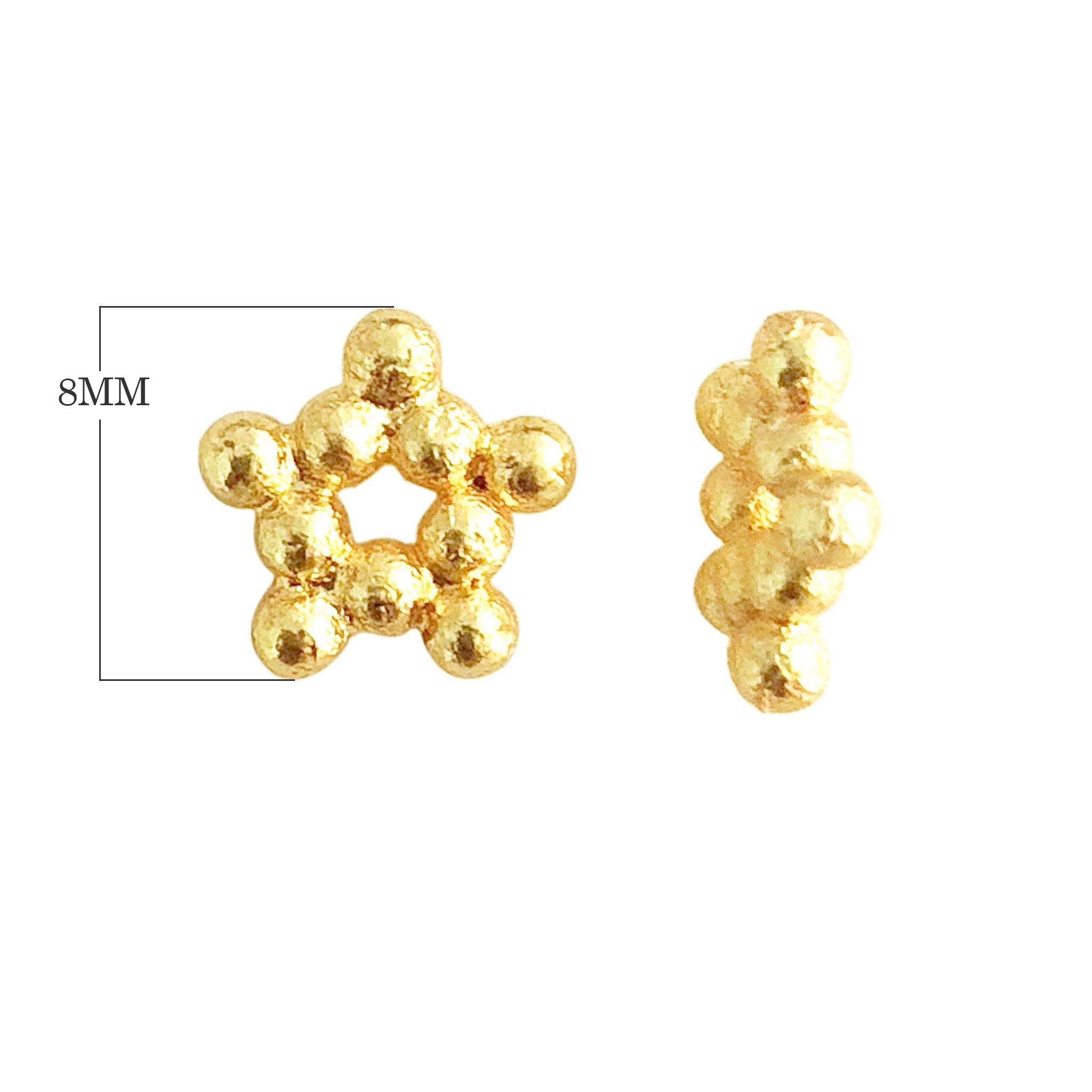 18K Gold Overlay Over Copper decorative beaded spacer handcrafted in India with polished gold finish.