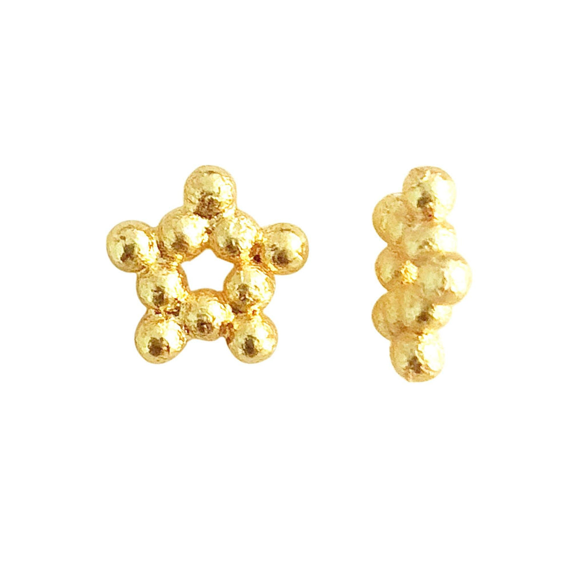18K Gold Overlay Over Copper decorative beaded spacer handcrafted in India with polished gold finish.