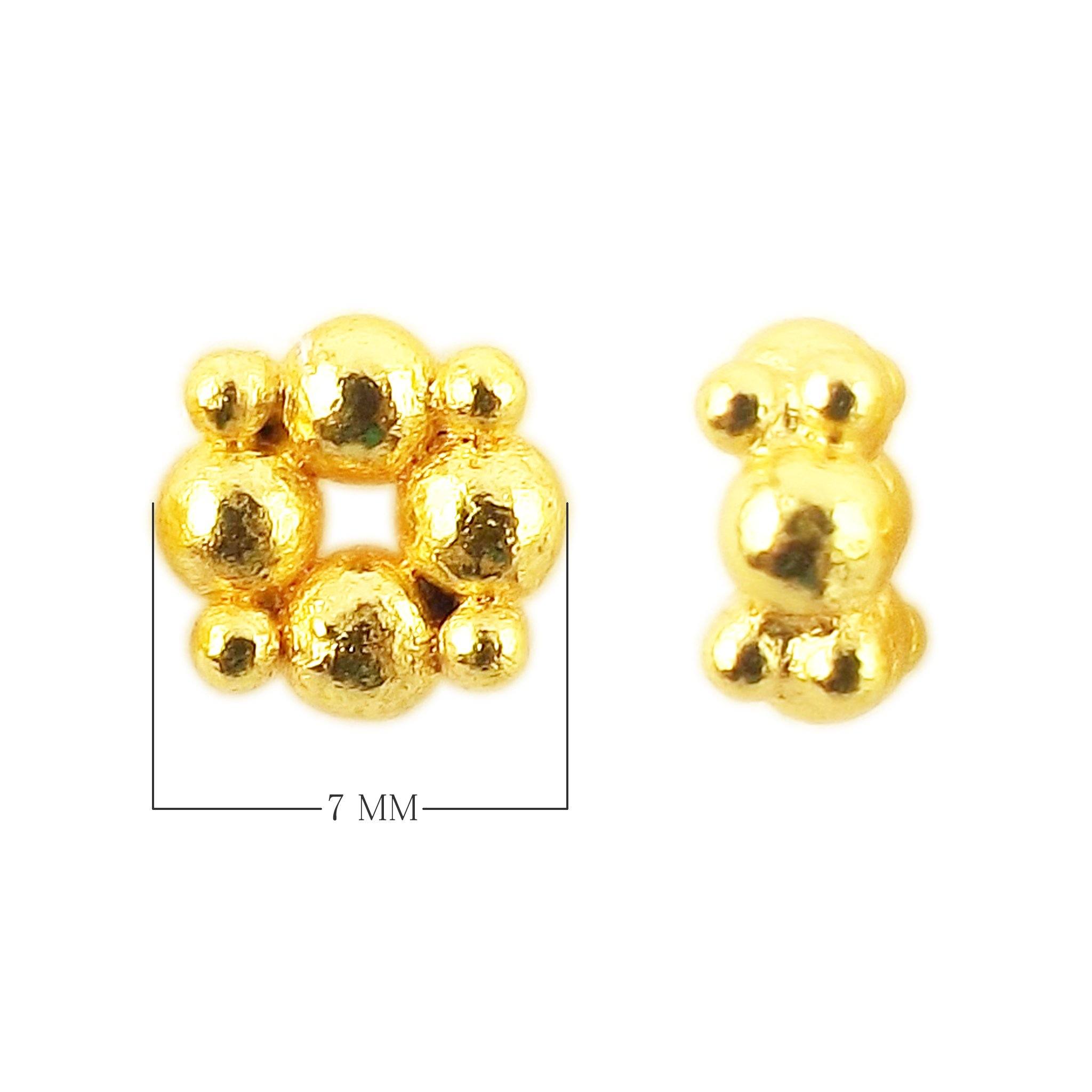 18K gold overlay beaded spacer jewelry accent handcrafted in India