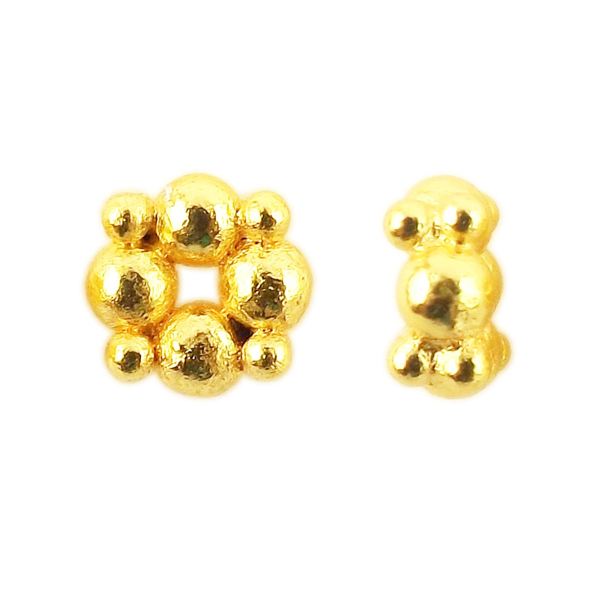 18K gold overlay beaded spacer jewelry accent handcrafted in India