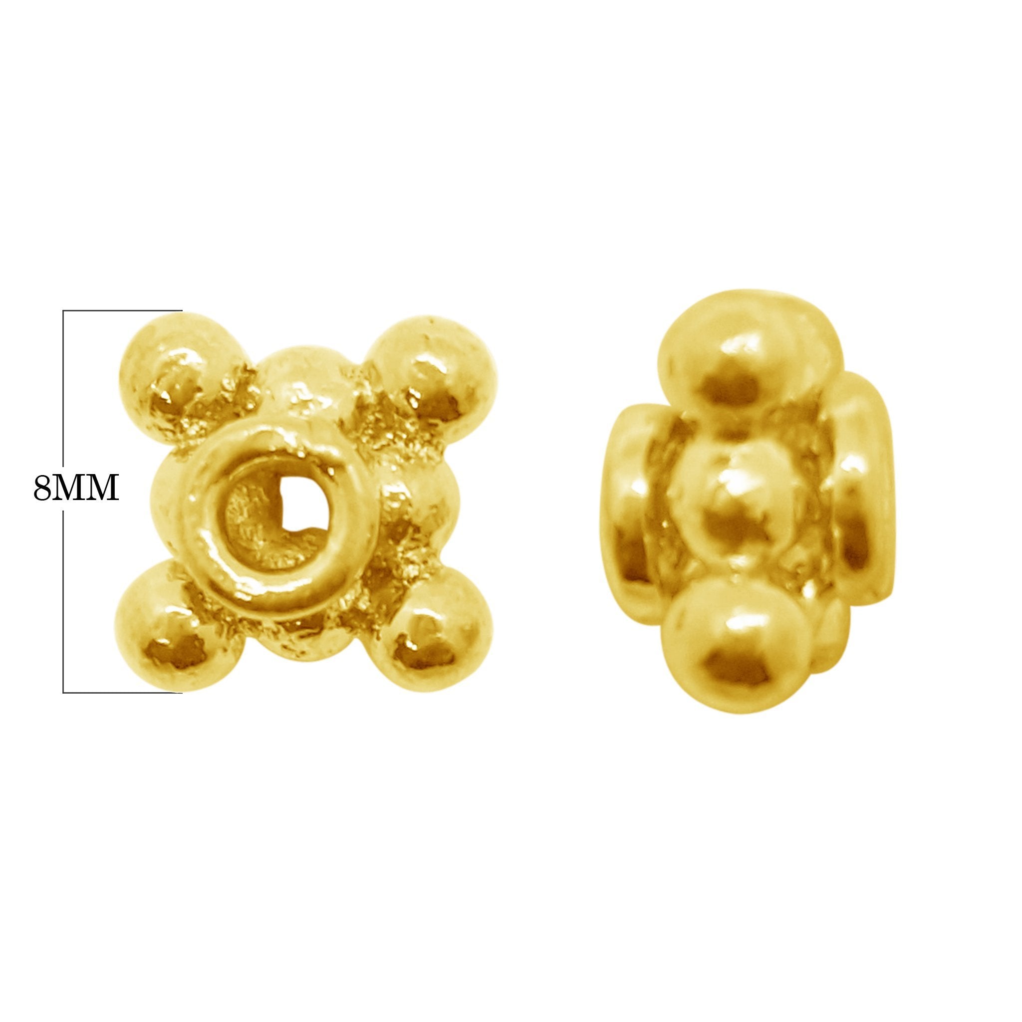 Decorative 18K gold overlay spacer beads, handcrafted artisan jewelry from India
