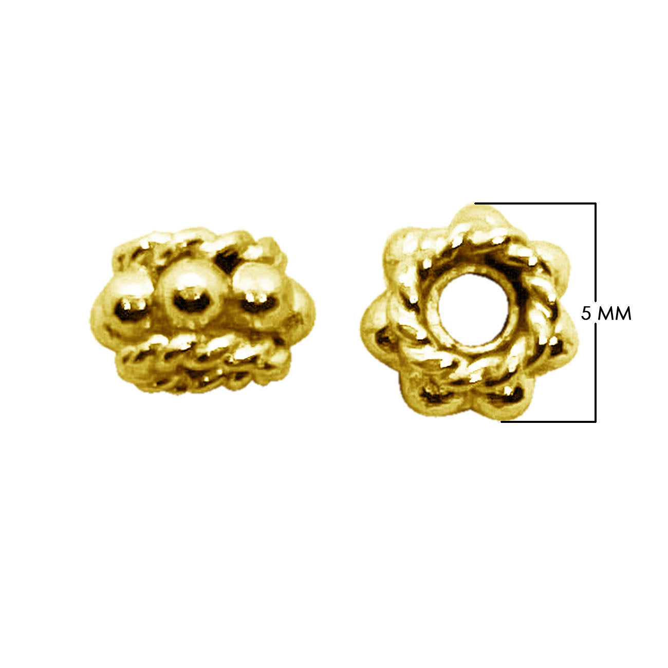 Decorative Bali floral spacer bead with 18K gold overlay, handcrafted in India
