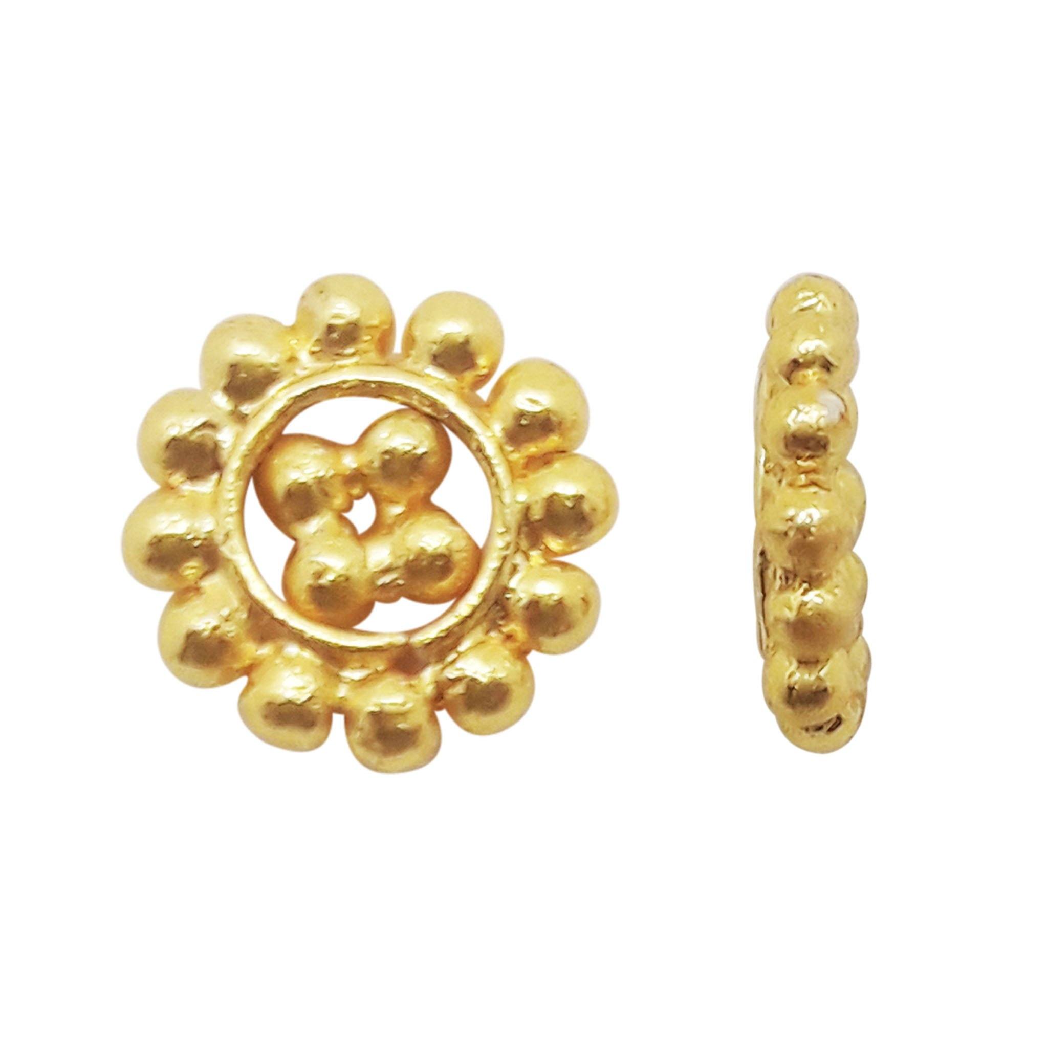 SG-123-10MM 18K Gold Overlay Spacers Beads Bali Designs Inc 
