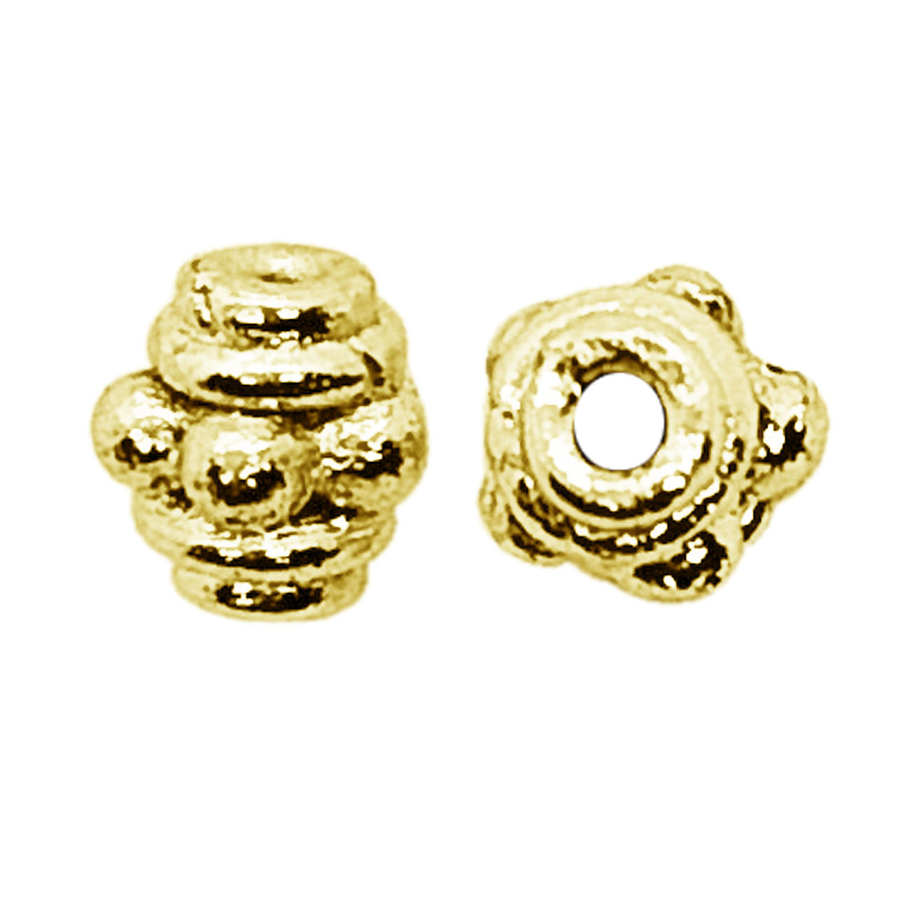18K Gold Overlay spacer beads handcrafted in India for elegant jewelry making