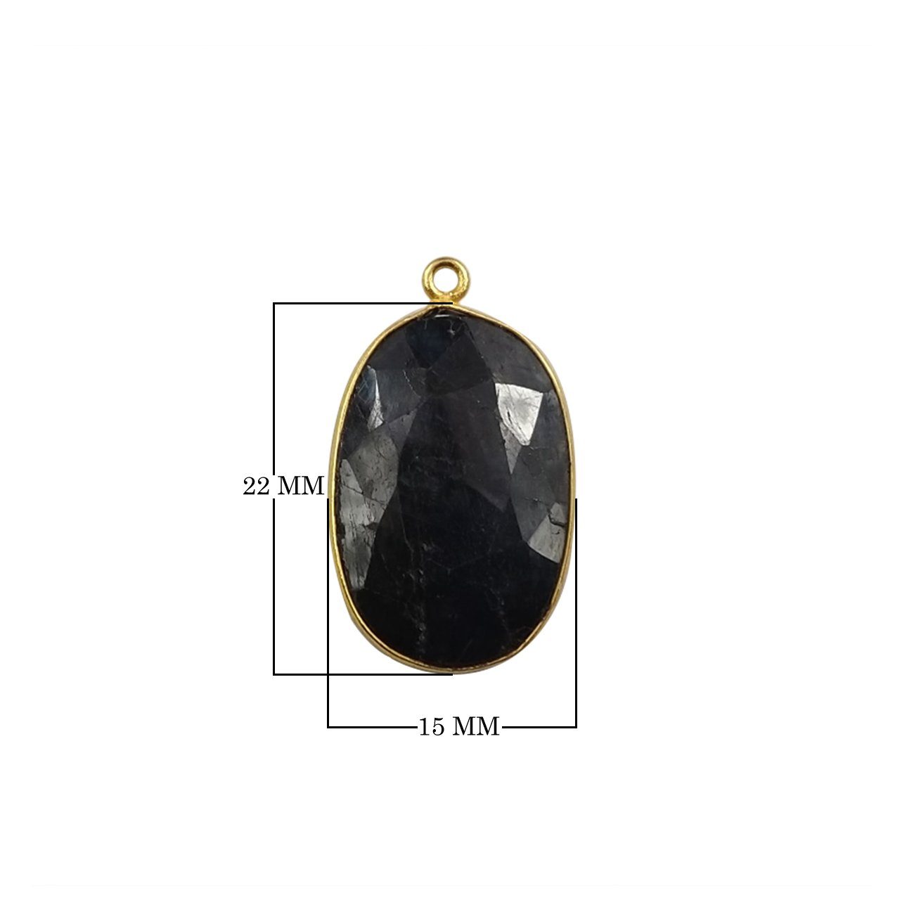 SG-208-SP-S 18K Gold Overlay Sapphire Connector With 1 Holes Beads Bali Designs Inc 