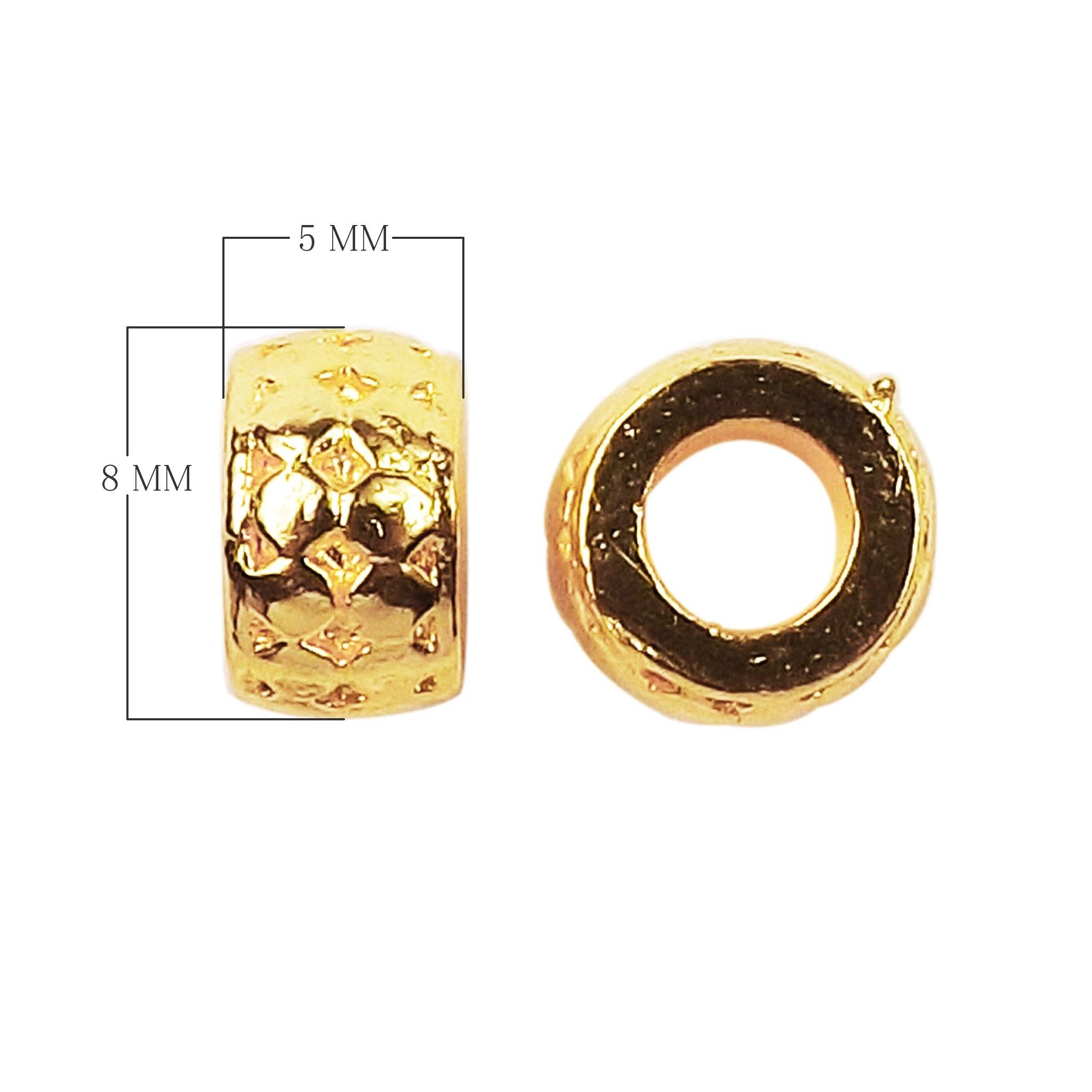 SG-326 18K Gold Overlay Large Hole Spacers Beads Bali Designs Inc 