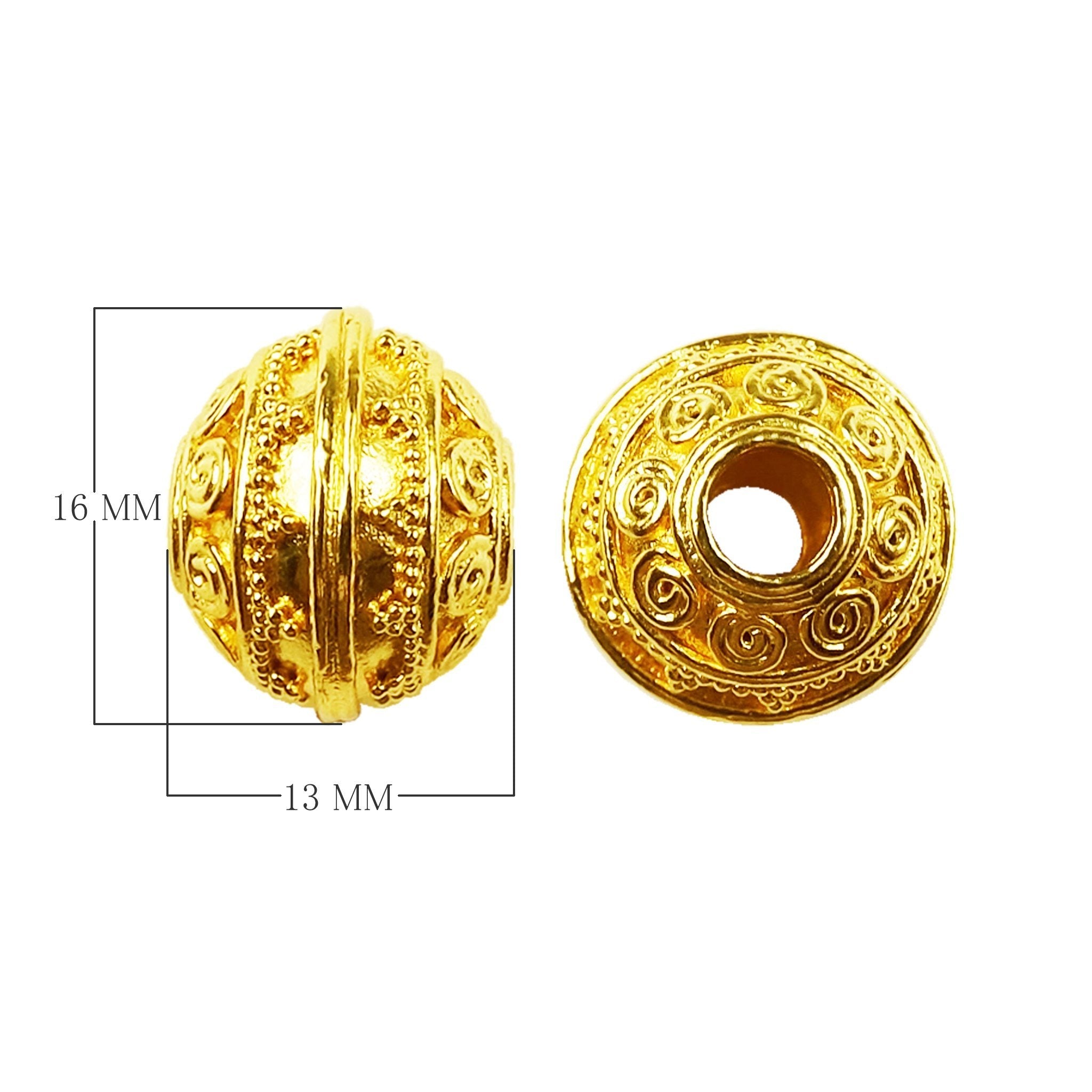 SG-331 18K Gold Overlay Spacers Beads Bali Designs Inc 