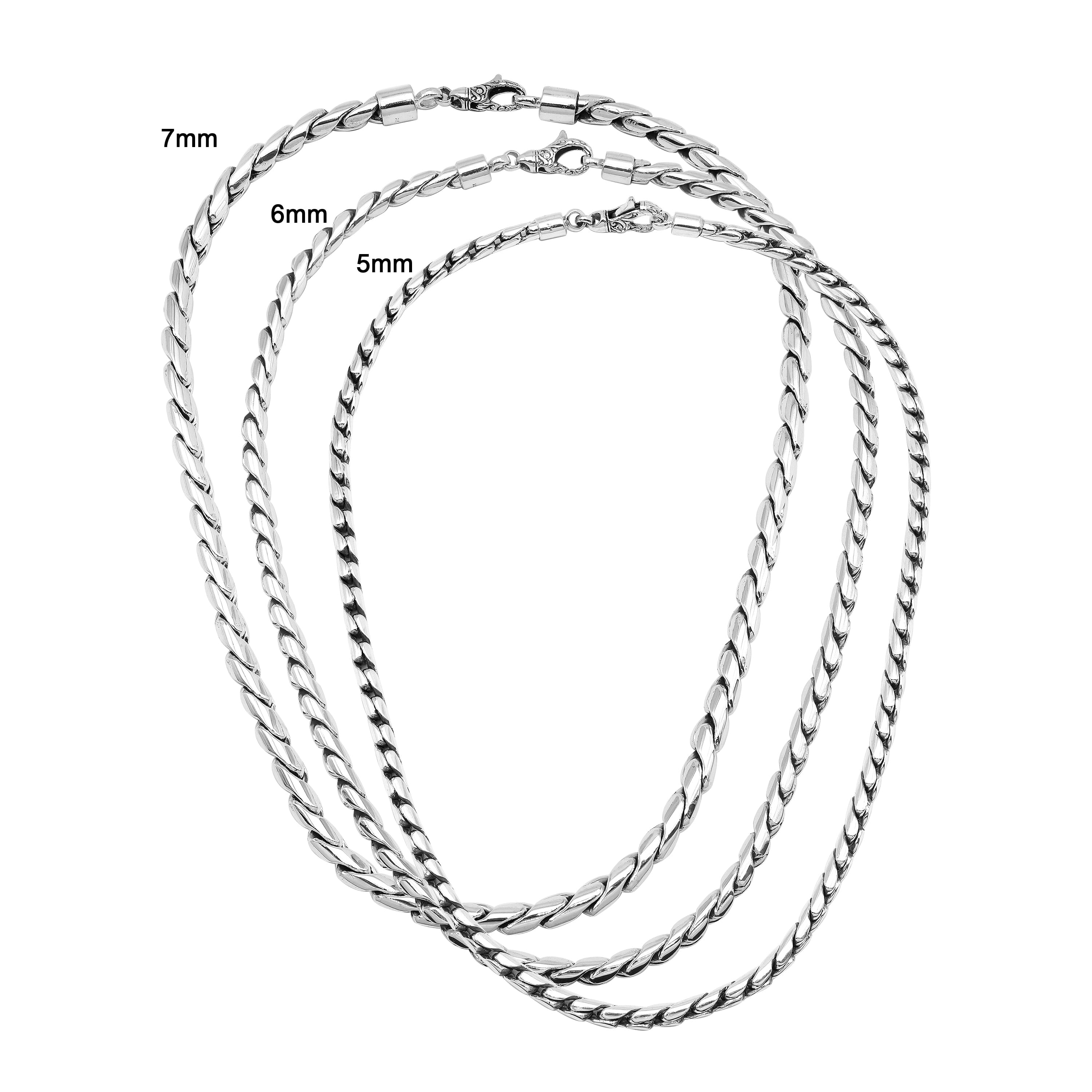 SN-0127-S-5MM Bali Hand Crafted Sterling Silver Chain With Lobster Jewelry Bali Designs Inc 