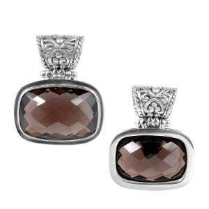 SP-1847-ST Sterling Silver Pendant With Smokey Quartz Jewelry Bali Designs Inc 