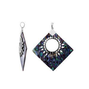 SP-5217-AB Sterling Silver Pendant With Abalone Shell Jewelry Bali Designs Inc 