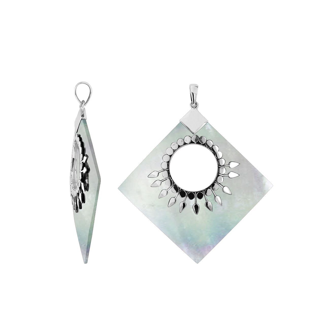 SP-5217-MOP Sterling Silver Pendant With Mother of Pearl Jewelry Bali Designs Inc 