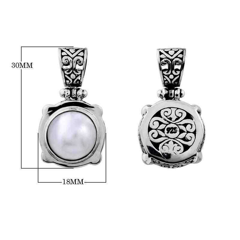 SP-5400-PEW Sterling Silver Pendant With Mabe Pearl Jewelry Bali Designs Inc 
