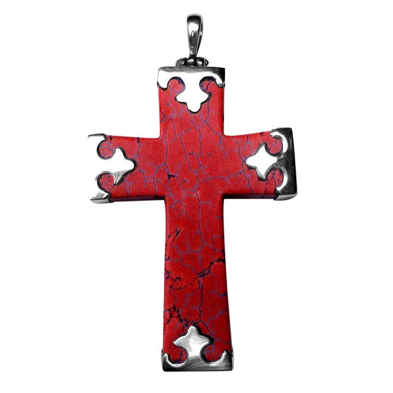 SP-5415-CR Sterling Silver Pendant With Coral Jewelry Bali Designs Inc 