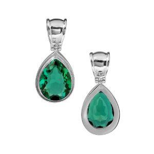 SP-8050-GQ Sterling Silver Pendant With Green Quartz Jewelry Bali Designs Inc 