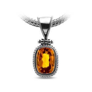 SP-8052-CT Sterling Silver Pendant With Citrine Q. Jewelry Bali Designs Inc 