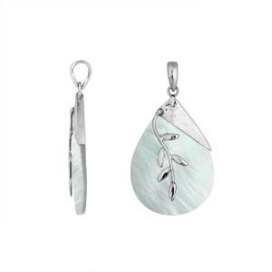 SP-8053-SHW Sterling Silver Pendant With White Shell Jewelry Bali Designs Inc 