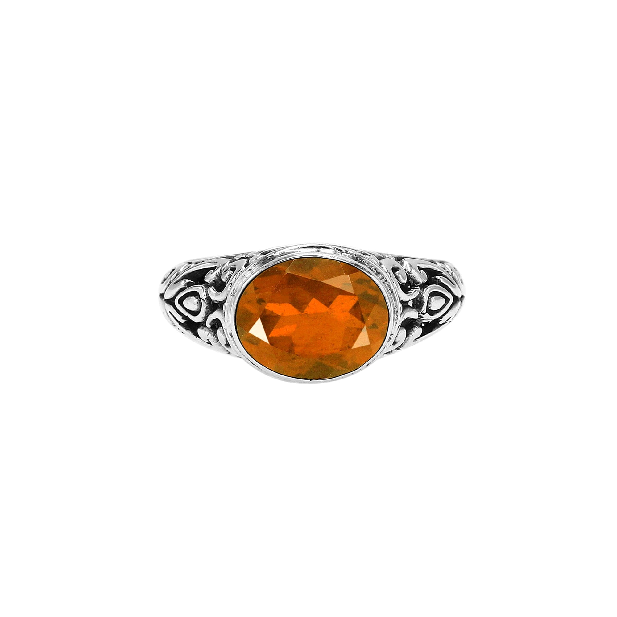 SR-4218-CT-6 Sterling Silver Ring With Citrine Q. Jewelry Bali Designs Inc 