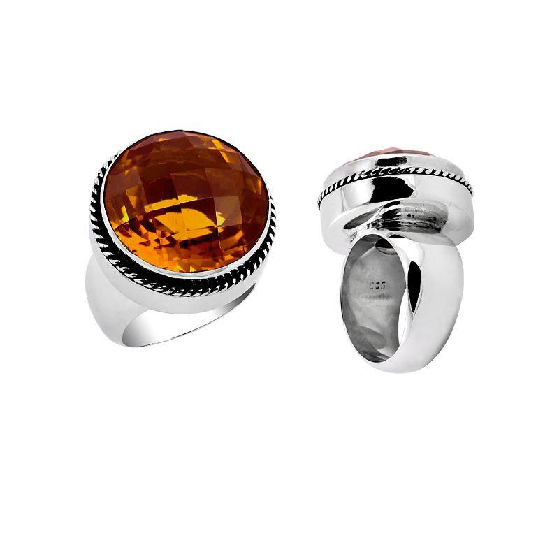 SR-5348-CT-10" Sterling Silver Ring With Citrine Q. Jewelry Bali Designs Inc 