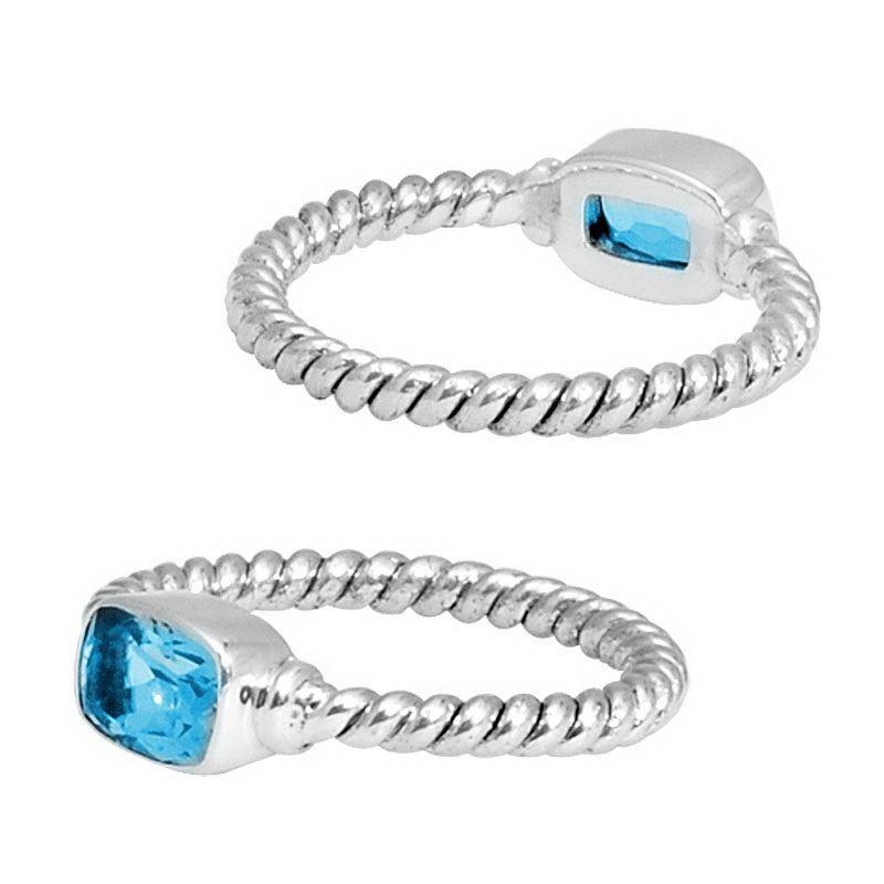 SR-5360-BT-5" Sterling Silver Ring With Blue Topaz Jewelry Bali Designs Inc 