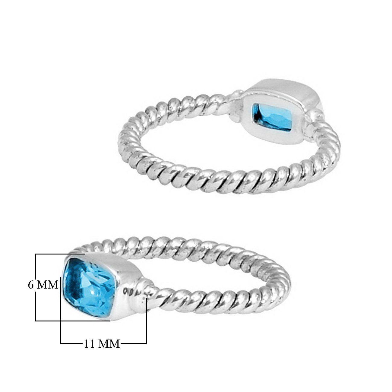 SR-5360-BT-5" Sterling Silver Ring With Blue Topaz Jewelry Bali Designs Inc 