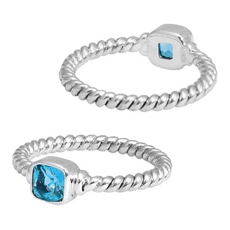 SR-5361-BT-5" Sterling Silver Ring With Blue Topaz Jewelry Bali Designs Inc 