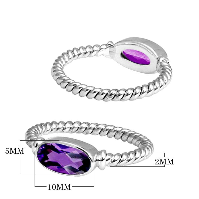 SR-5362-AM-10" Sterling Silver Ring With Amethyst Jewelry Bali Designs Inc 