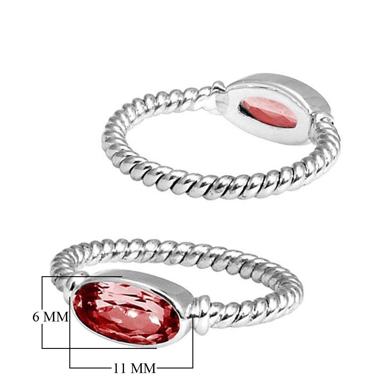 SR-5362-GA-10" Sterling Silver Ring With Garnet Jewelry Bali Designs Inc 