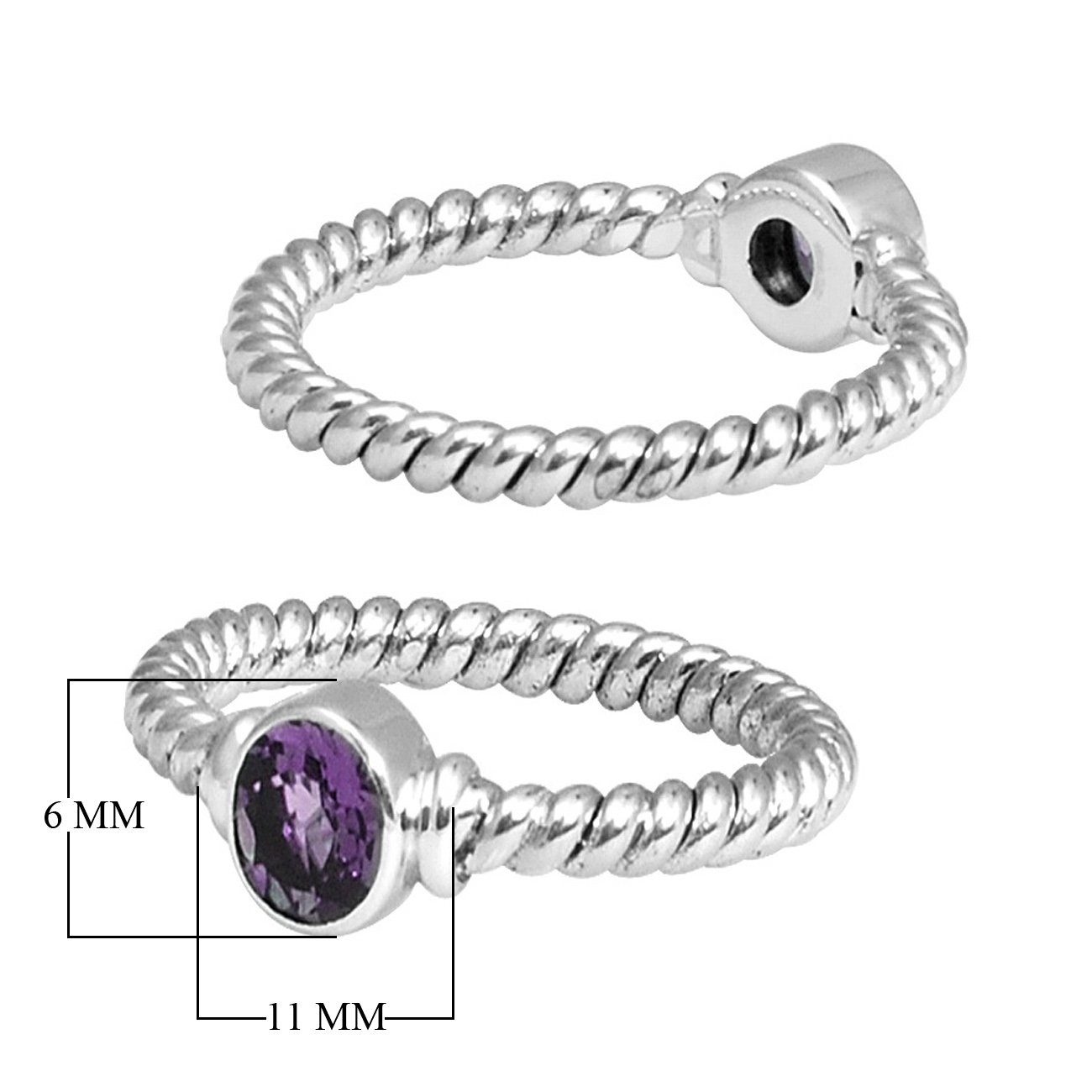 SR-5364-AM-4" Sterling Silver Ring With Amethyst Jewelry Bali Designs Inc 