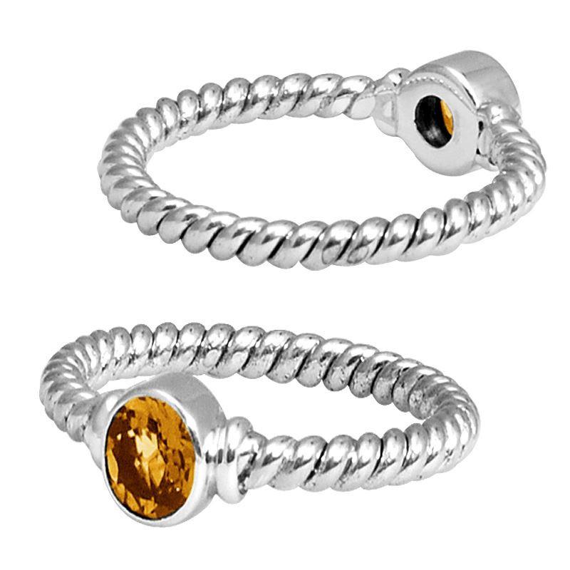 SR-5364-CT-4" Sterling Silver Ring With Citrine Jewelry Bali Designs Inc 