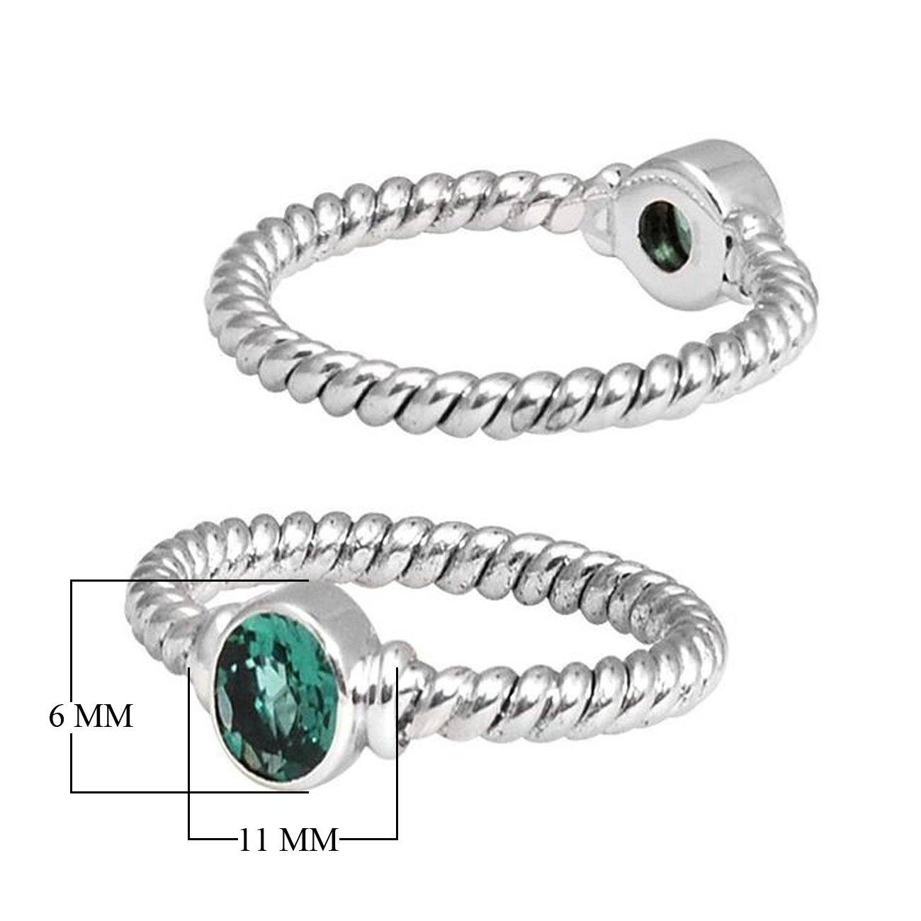 SR-5364-GQ-4" Sterling Silver Ring With Green Quartz Jewelry Bali Designs Inc 