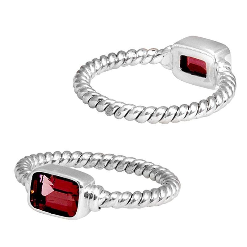 SR-5365-GA-4" Sterling Silver Ring With Garnet Jewelry Bali Designs Inc 