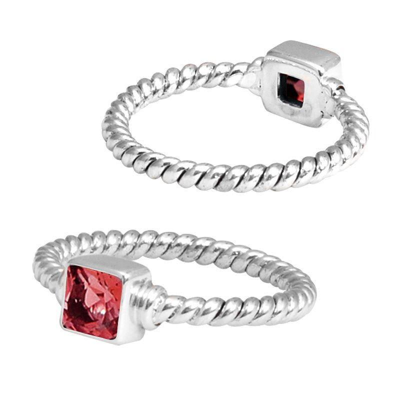SR-5366-GA-4" Sterling Silver Ring With Garnet Jewelry Bali Designs Inc 