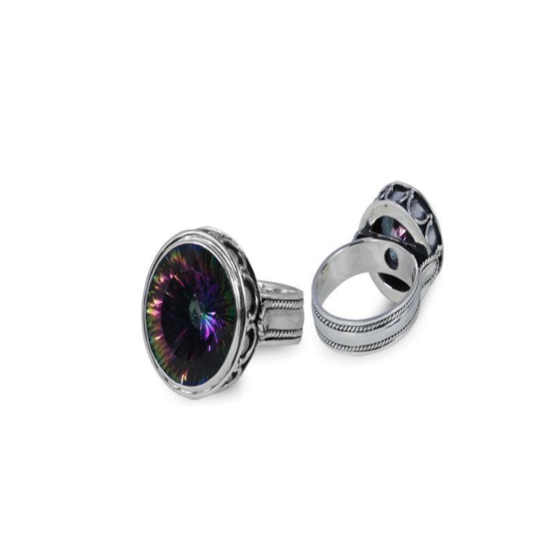 SR-5800-MT-6" Sterling Silver Ring With Mystic Quartz Jewelry Bali Designs Inc 