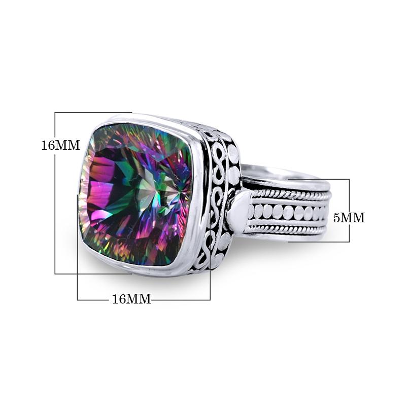 SR-5801-MT-6" Sterling Silver Ring With Mystic Quartz Jewelry Bali Designs Inc 