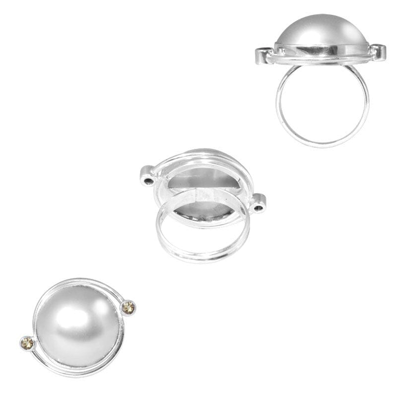 SR-6075-CO1 Sterling Silver Ring With Mabe Pearl And Citrine Jewelry Bali Designs Inc 6 