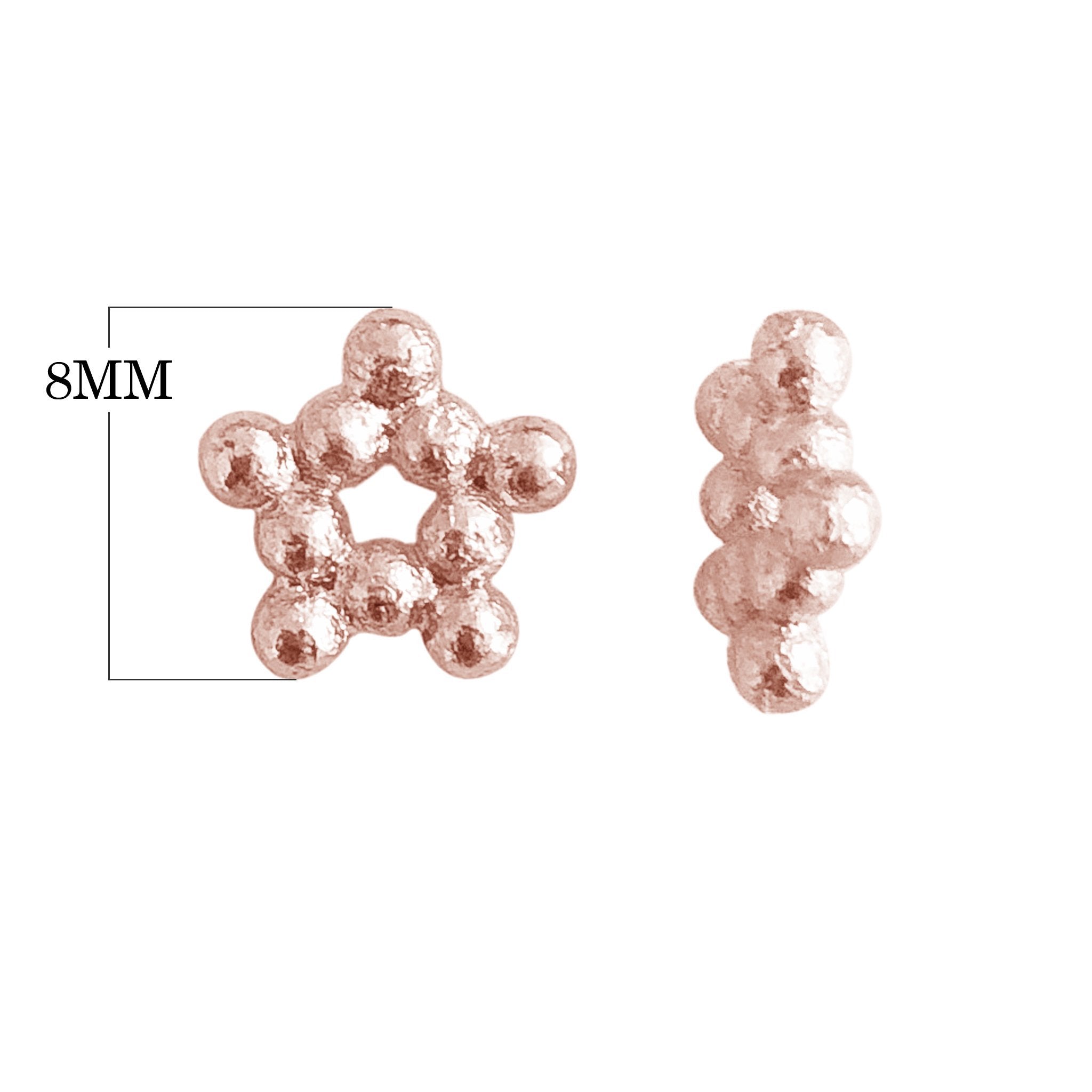 Decorative cluster spacer bead in rose gold overlay over copper handcrafted in India for retail jewelry designs