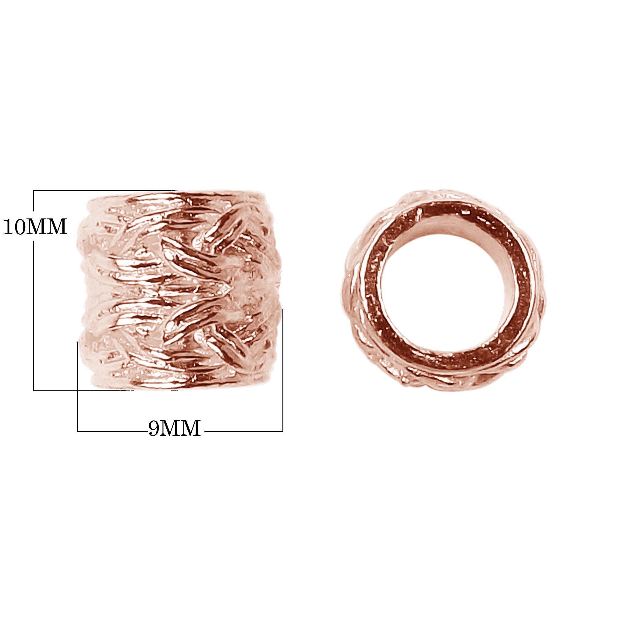 SRG-330 Rose Gold Overlay Large Hole Spacers Beads Bali Designs Inc 