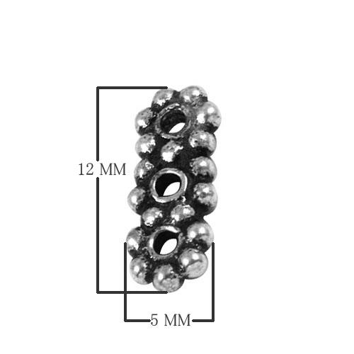 SSF-100-3H Silver Overlay Multi Strand Daisy Bead Spacer Beads Bali Designs Inc 