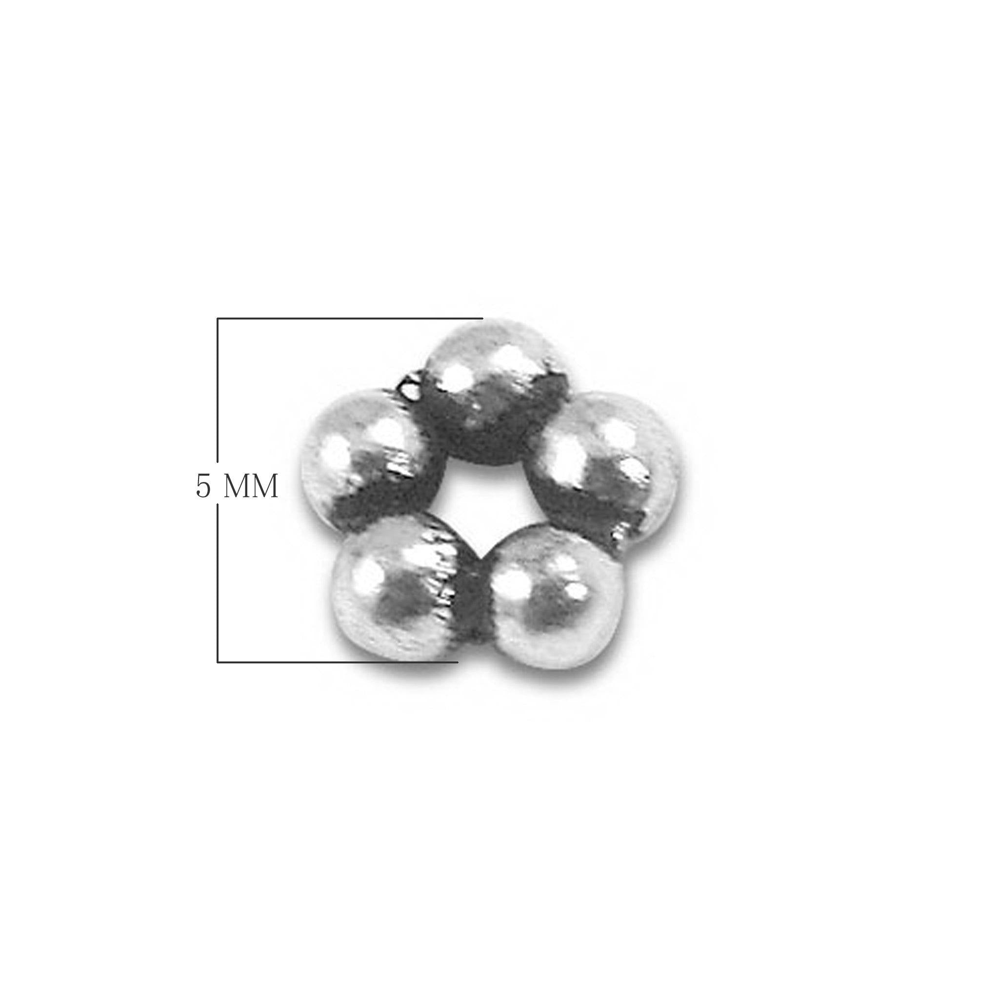 Silver overlay over copper small cluster spacer beads handcrafted in India with compact bubble design and polished finish.
