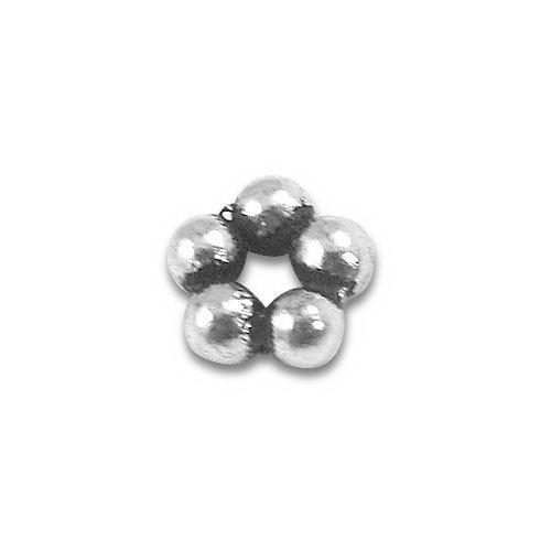 Silver overlay over copper small cluster spacer beads handcrafted in India with compact bubble design and polished finish.