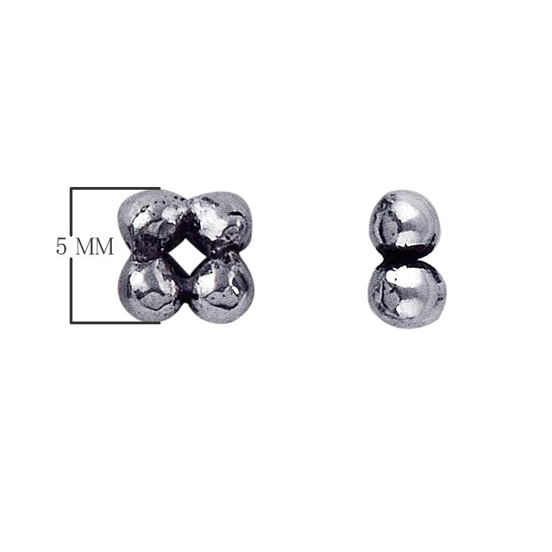 Silver overlay over copper square spacer beads handcrafted in India with square bubble design and polished finish.